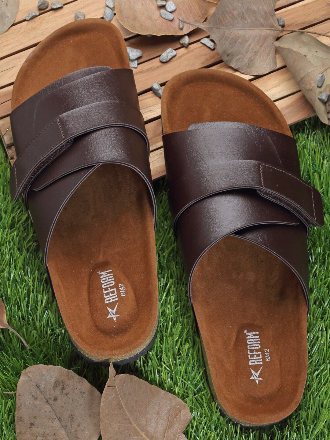 

REFOAM Men Comfort Sandals, Brown