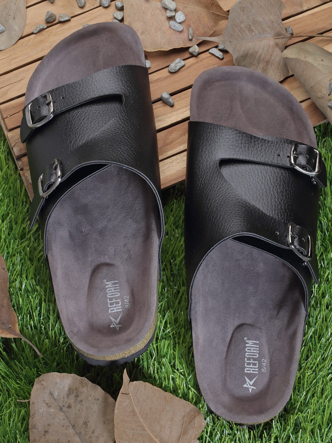 

REFOAM Men Comfort Sandals, Black