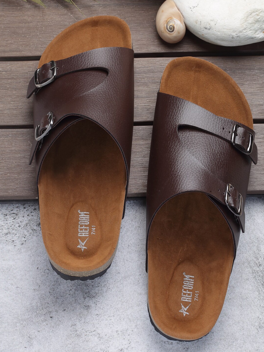 

REFOAM Men Comfort Sandals, Brown