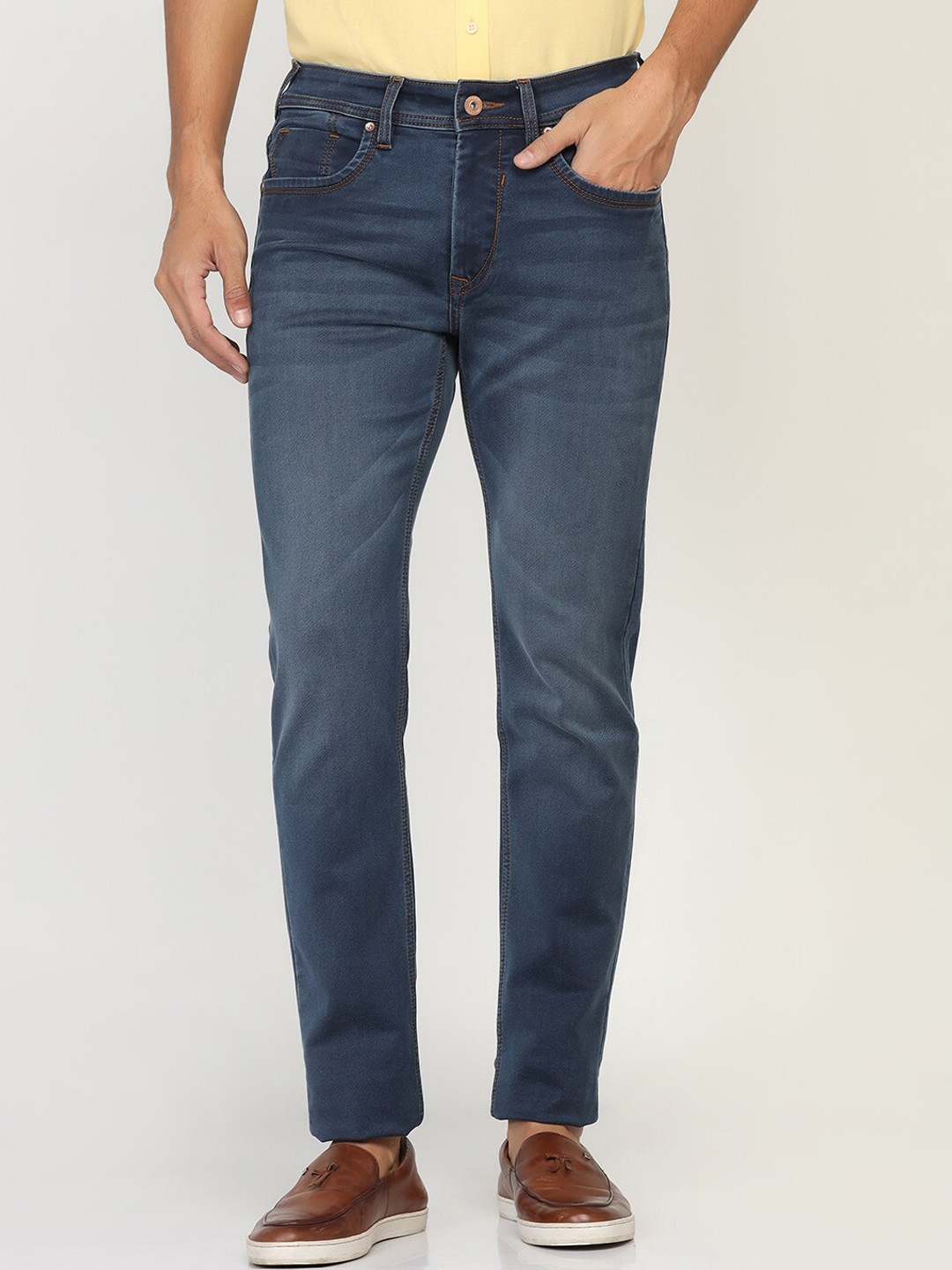 

Blackberrys Men Cotton Skinny Fit Low-Rise Light Fade Stretchable Jeans, Blue
