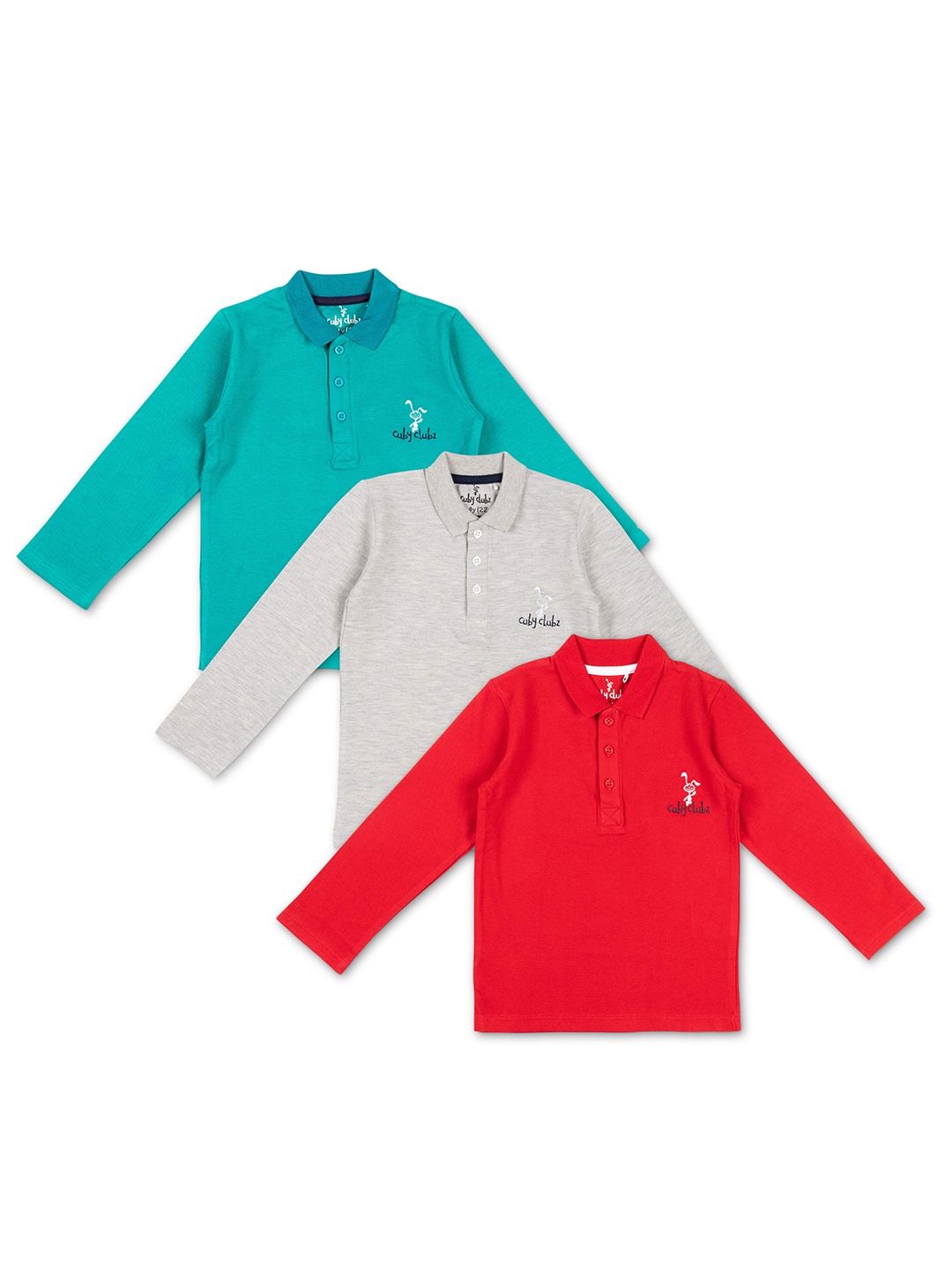 

Cuby Clubz Boys Multicoloured 3 Mandarin Collar T-shirt, Multi