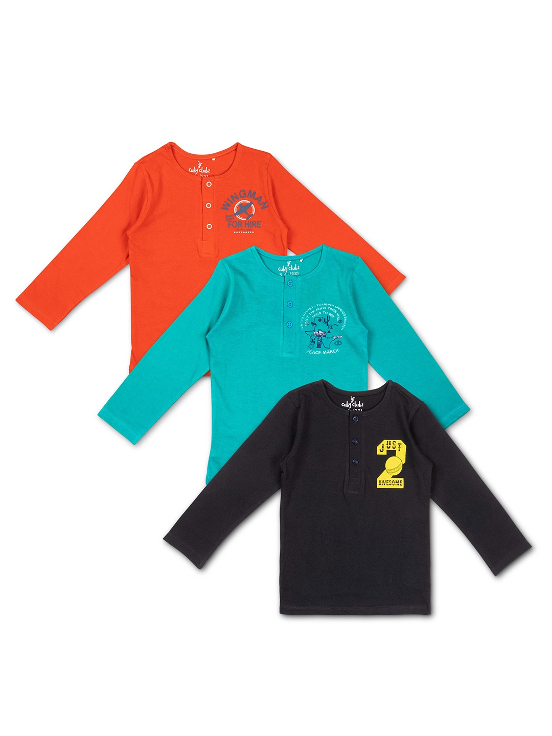 

Cuby Clubz Boys Black & Turquoise Blue 3 T-shirt