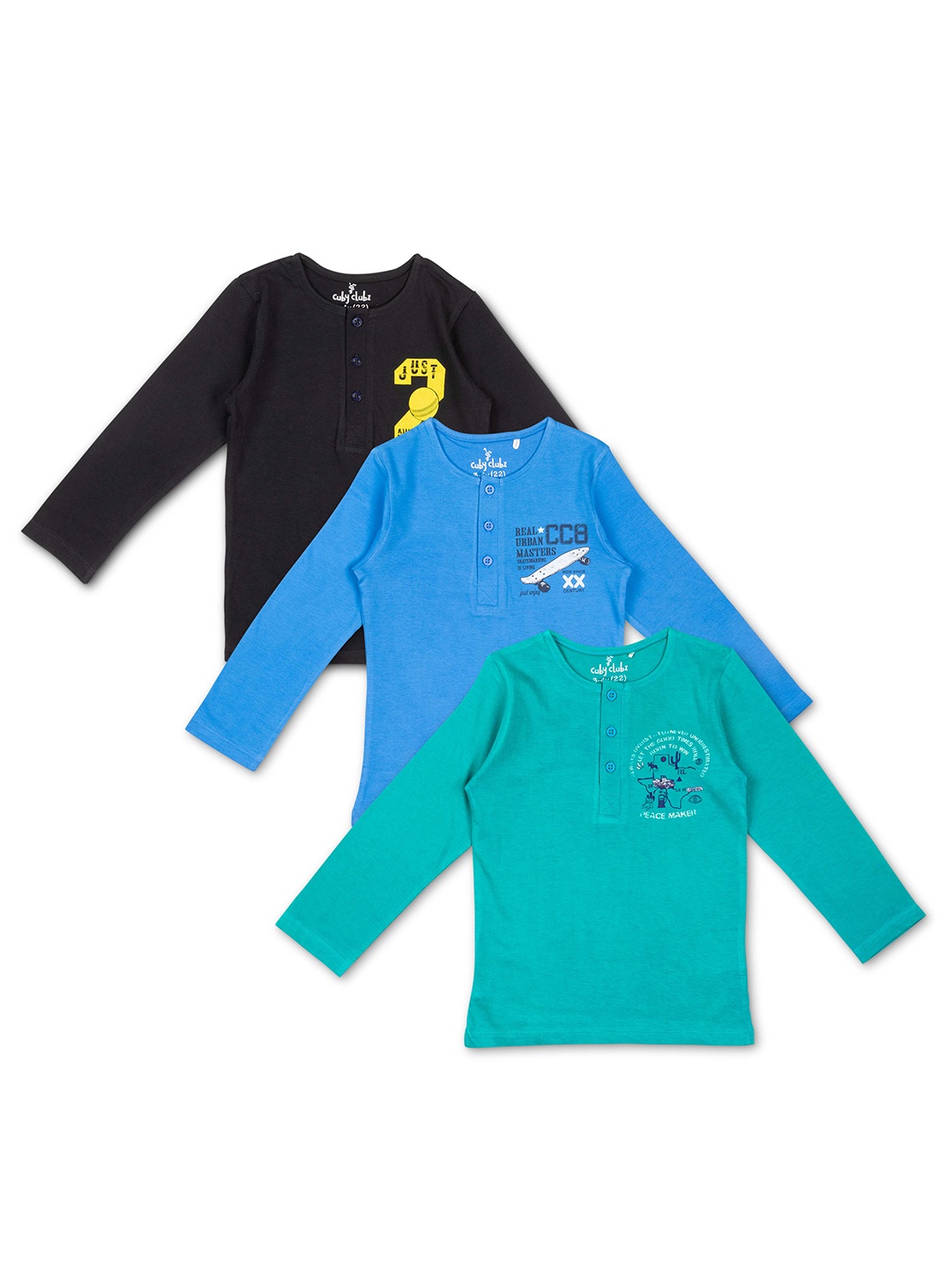 

Cuby Clubz Boys Green & Blue 3 T-shirt