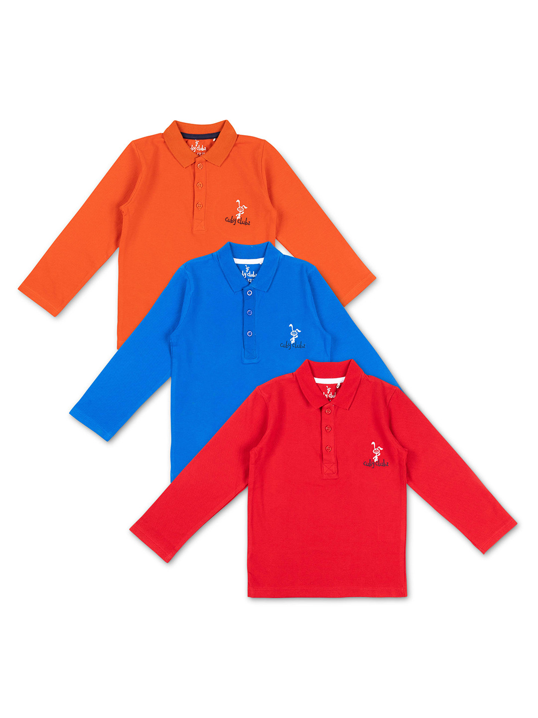 

Cuby Clubz Boys Red & Blue 3 Polo Collar T-shirt
