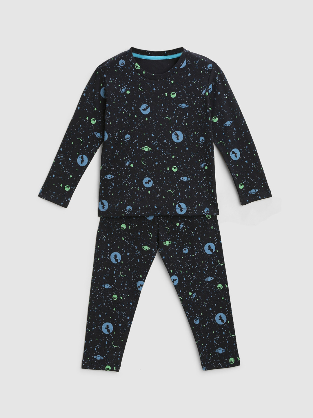 

HERE&NOW Boys Printed Night suit, Black