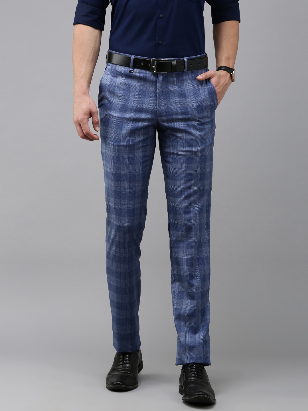 

Van Heusen Checked Slim Fit Trousers, Blue