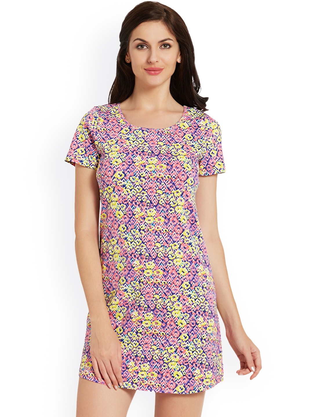 

Blush by PrettySecrets Pink & Blue Printed Nightdress PS0717CSLH18
