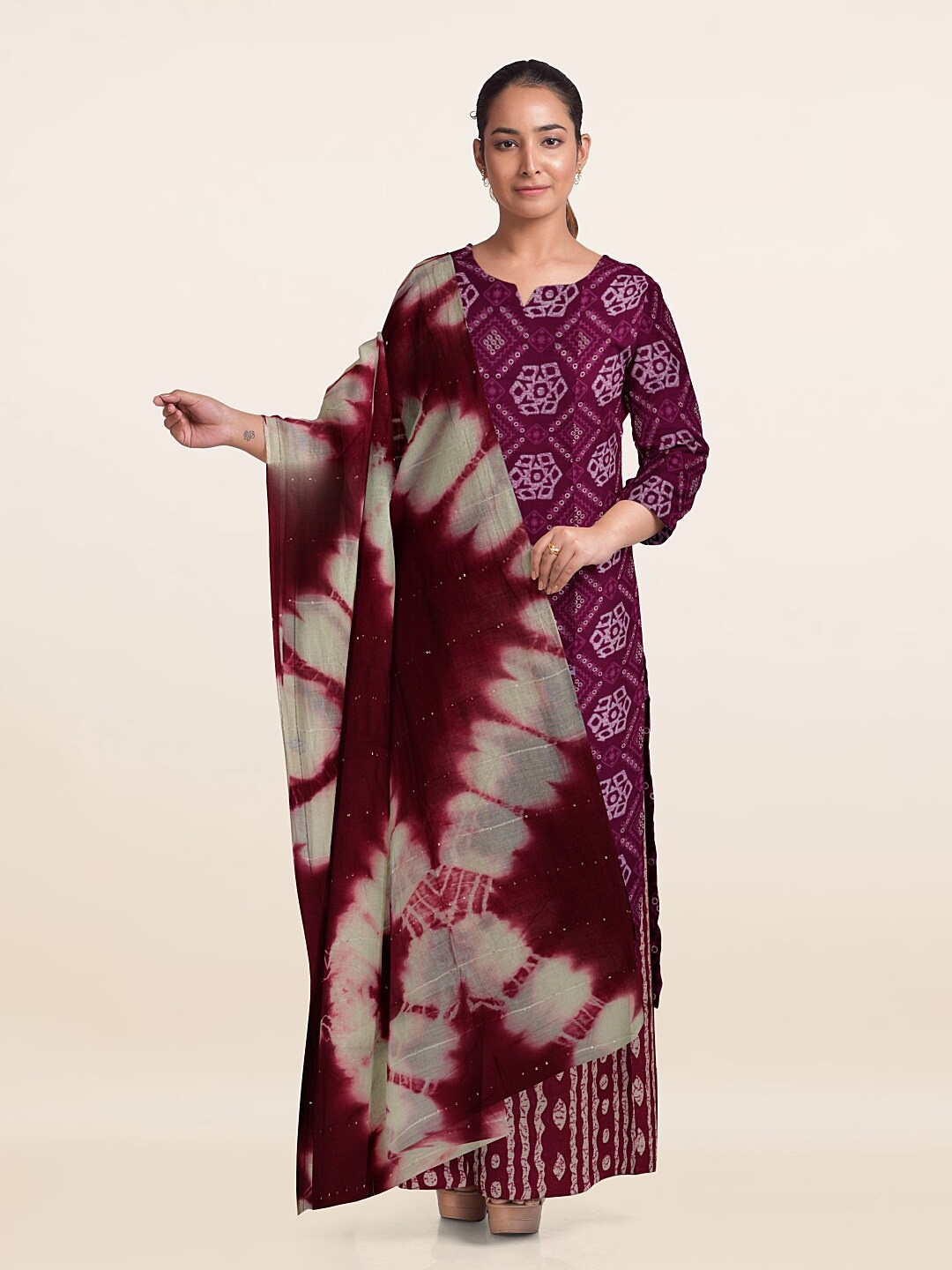 

Pothys Unstitched Dress Material, Magenta