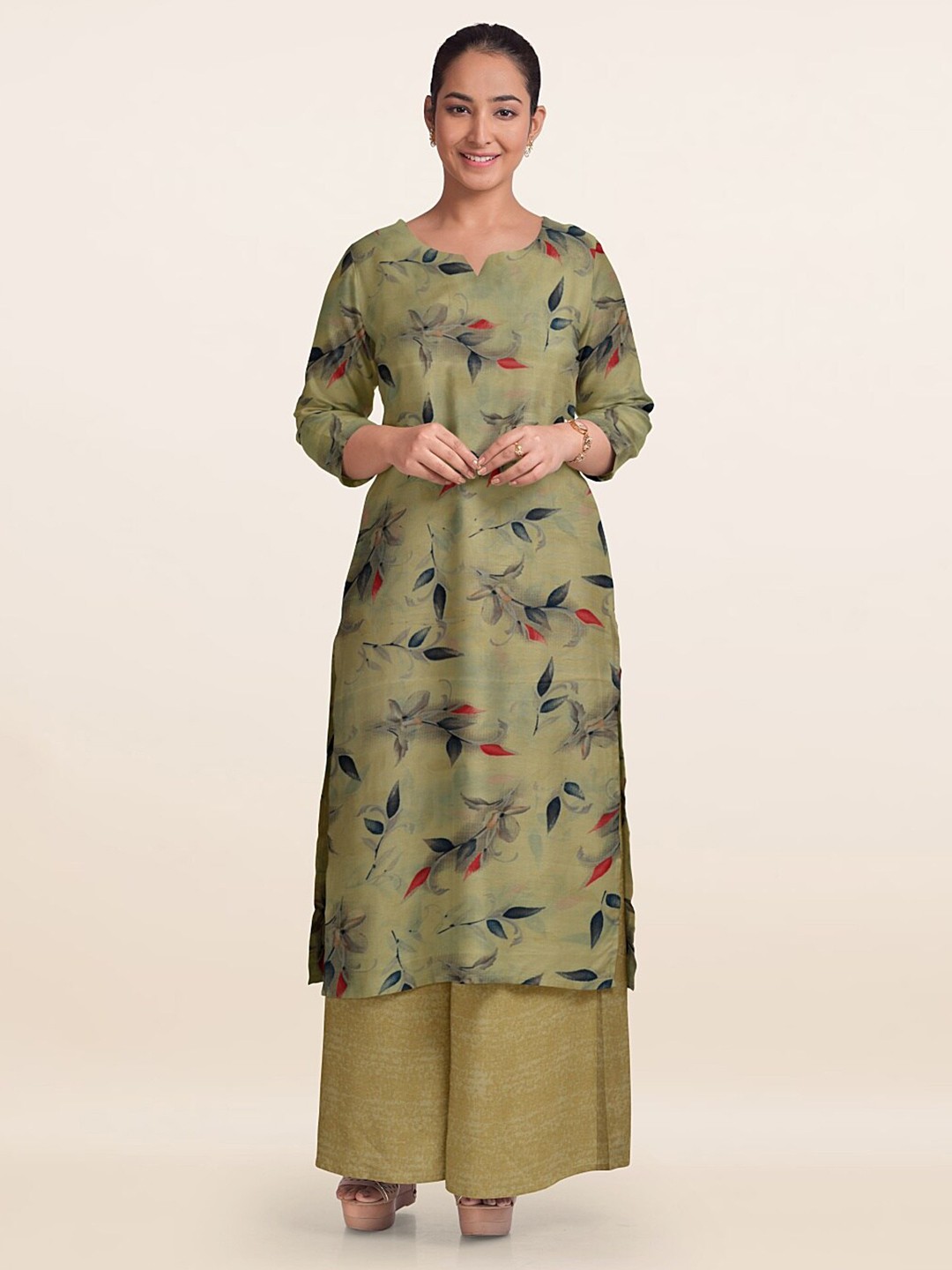 

Pothys Unstitched Dress Material, Cream
