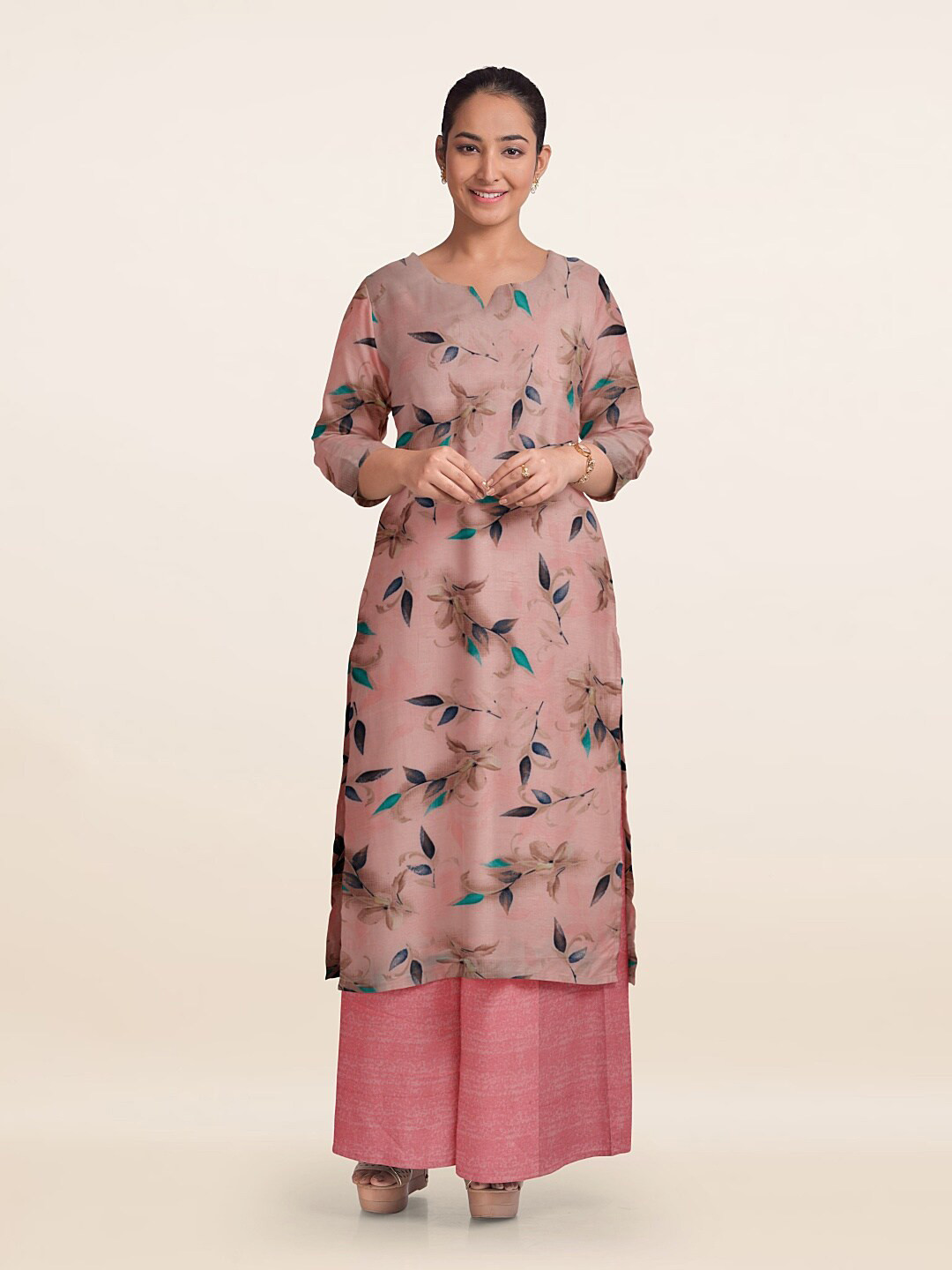 

Pothys Unstitched Dress Material, Pink