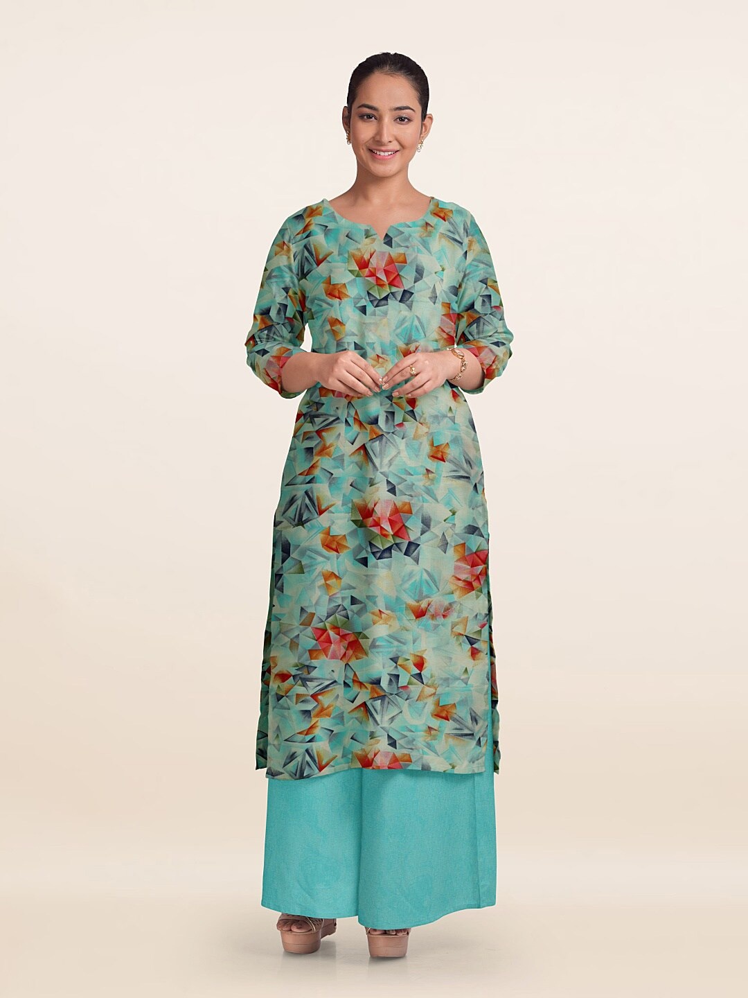 

Pothys Unstitched Dress Material, Blue