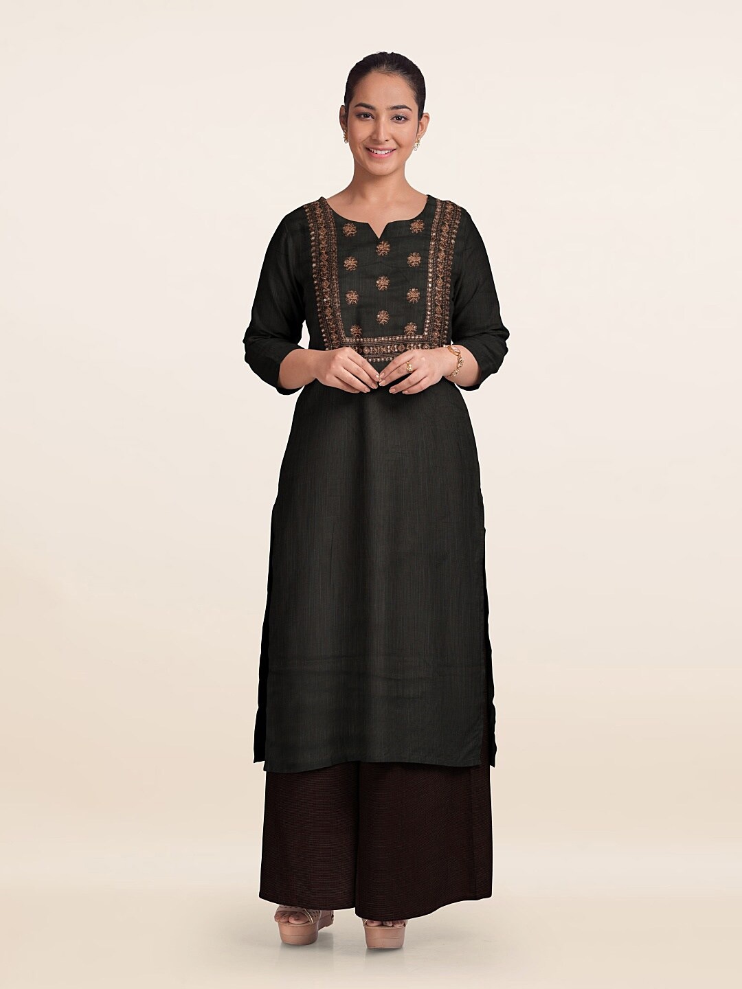 

Pothys Embroidered Unstitched Dress Material, Grey