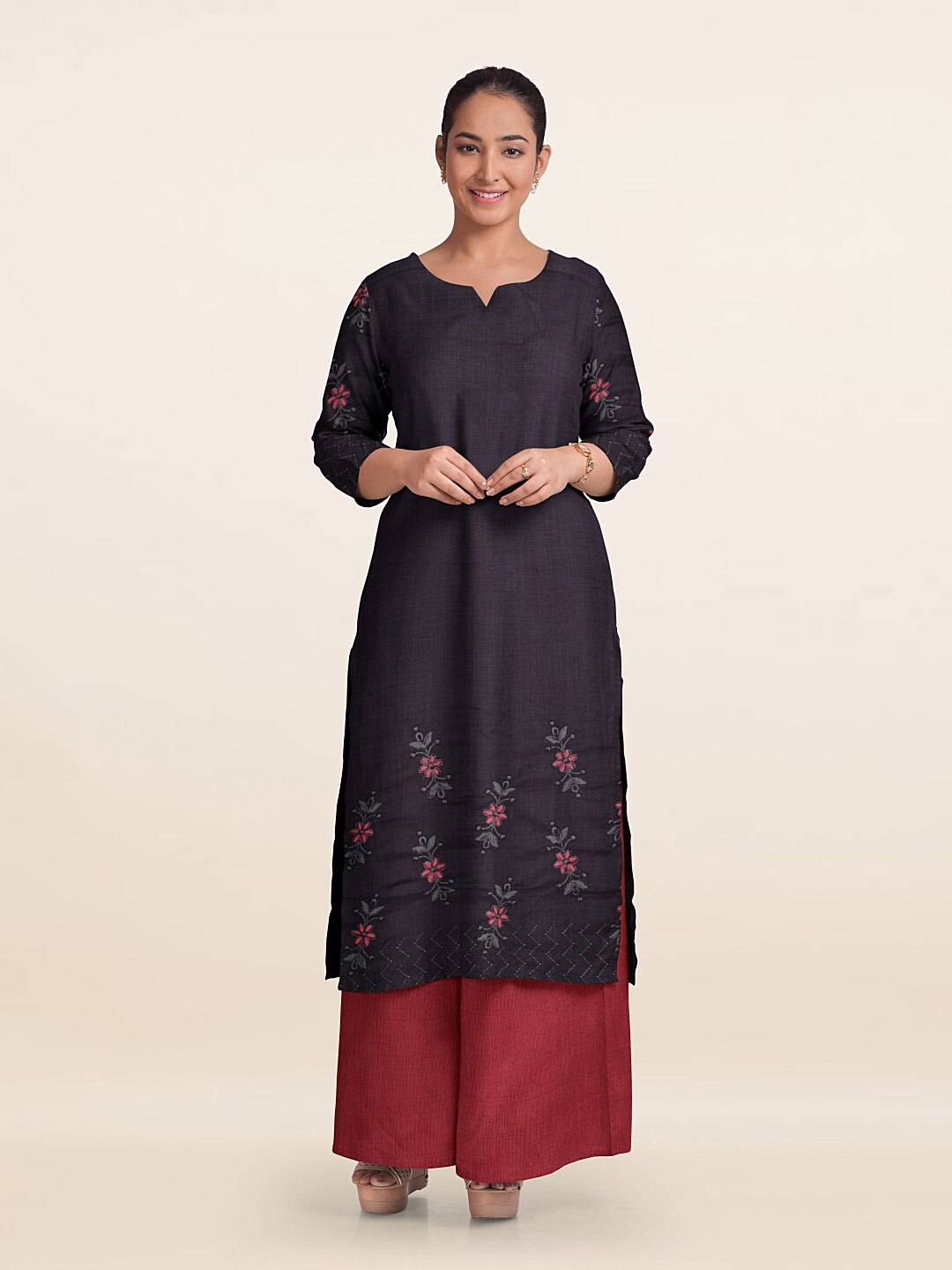 

Pothys Embroidered Unstitched Dress Material, Purple