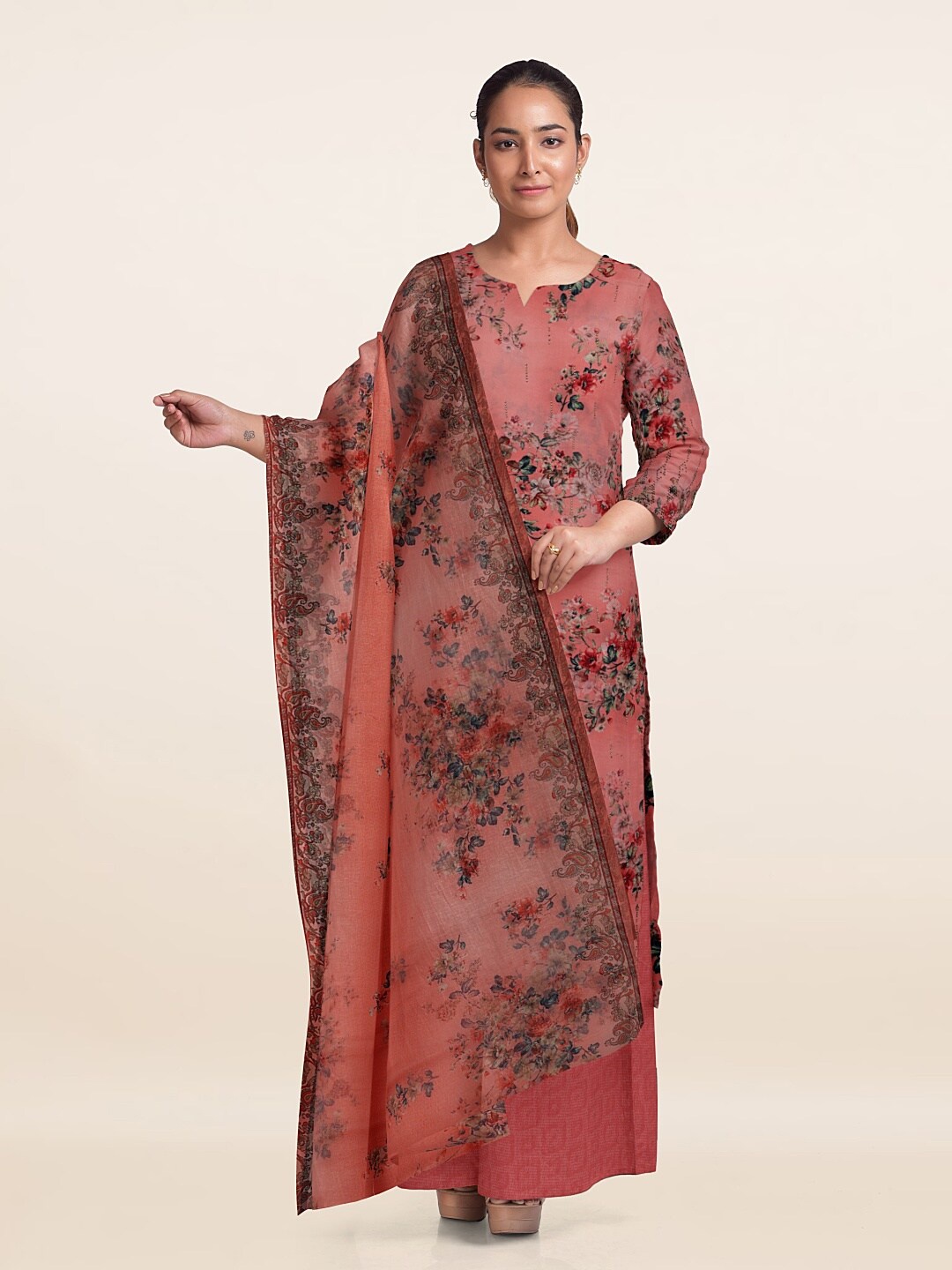 

Pothys Unstitched Dress Material, Pink
