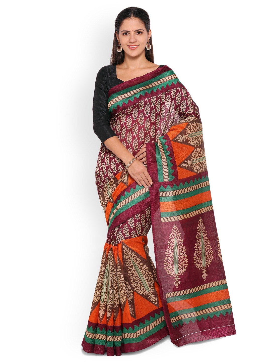 

Rajnandini Multicoloured Silk Cotton Printed Mysore Silk Saree, Multi