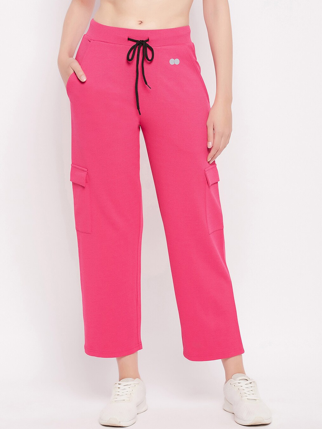 

Clovia Straight Fit Active Cargo Pants, Pink
