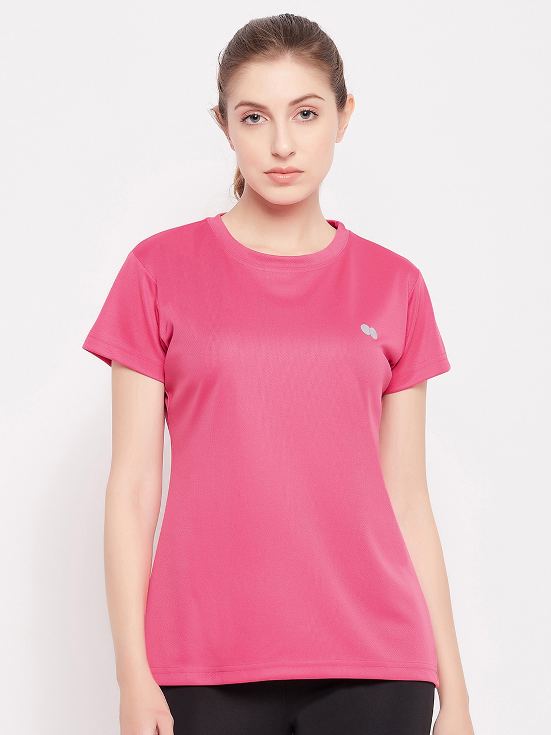 

Clovia Women Round Neck Sports T-shirt, Pink