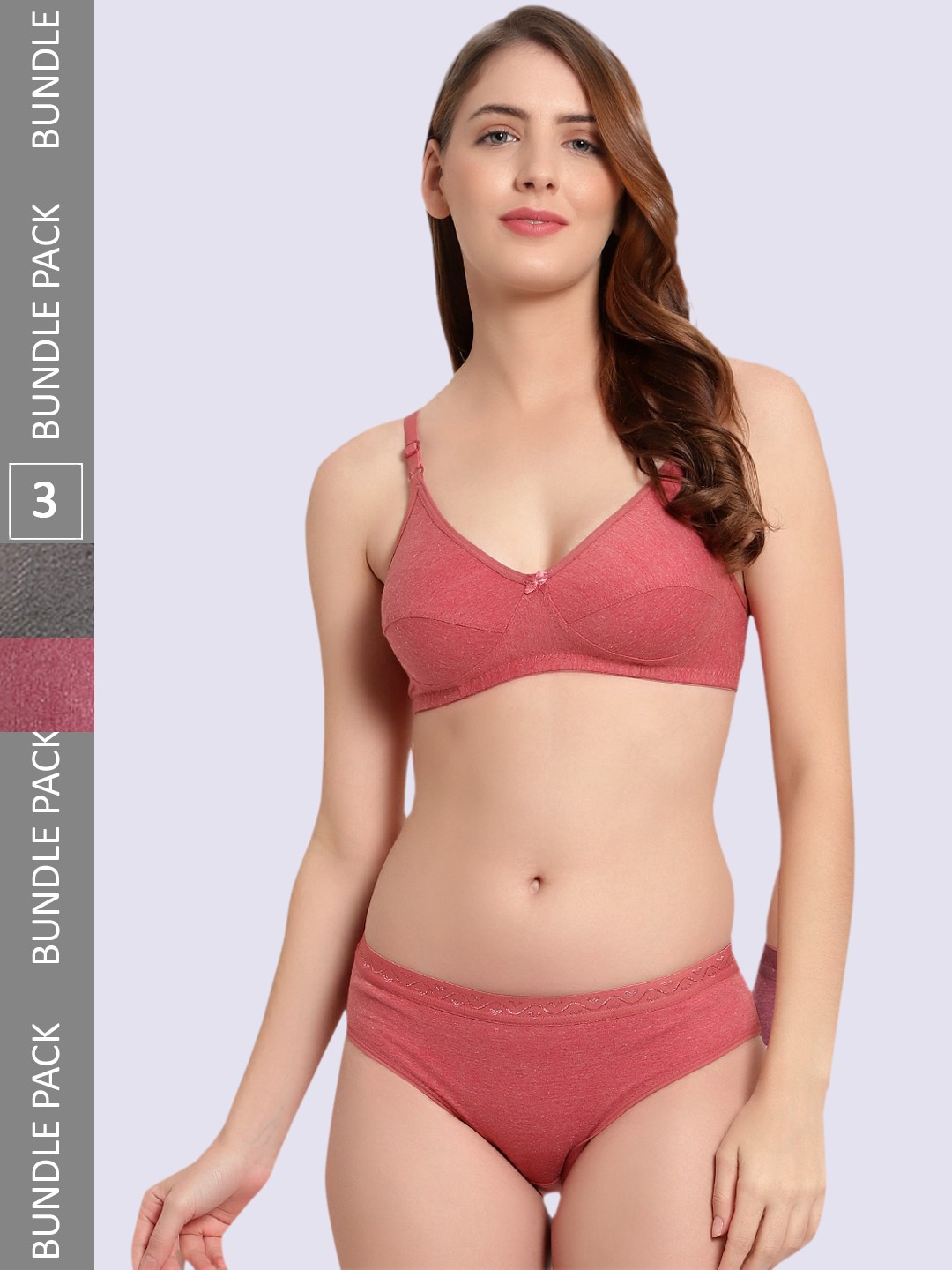 

JJAAGG T Pack Of 3 Lingerie Set JAG-WL-116-2230S, Grey
