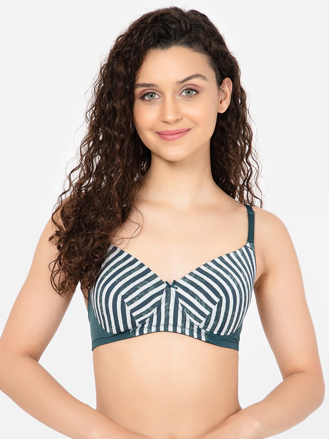 

Clovia Lightly Padded Printed T-shirt Bra, Grey