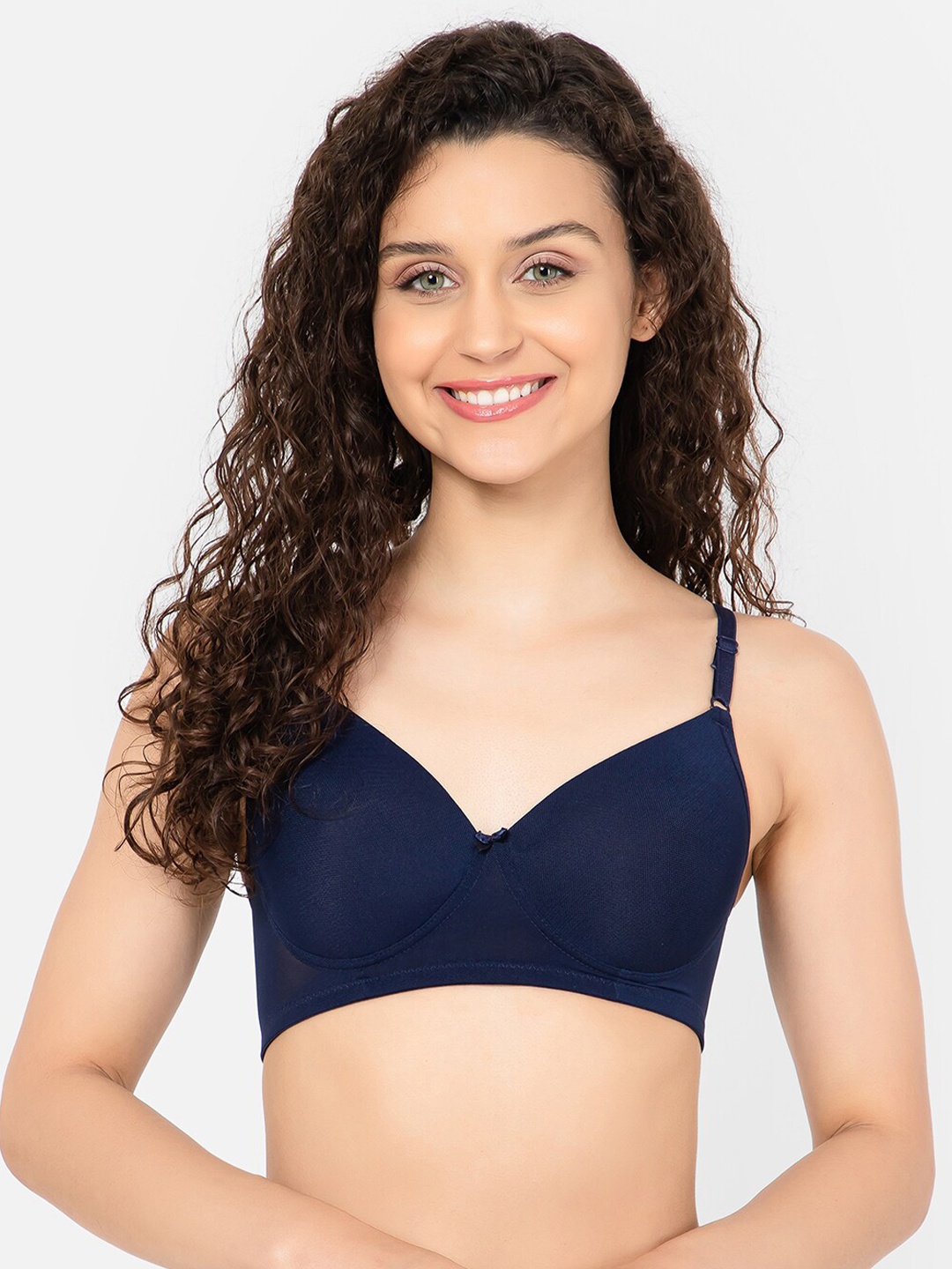 

Clovia Padded Non-Wired Full Cup T-shirt Bra, Navy blue