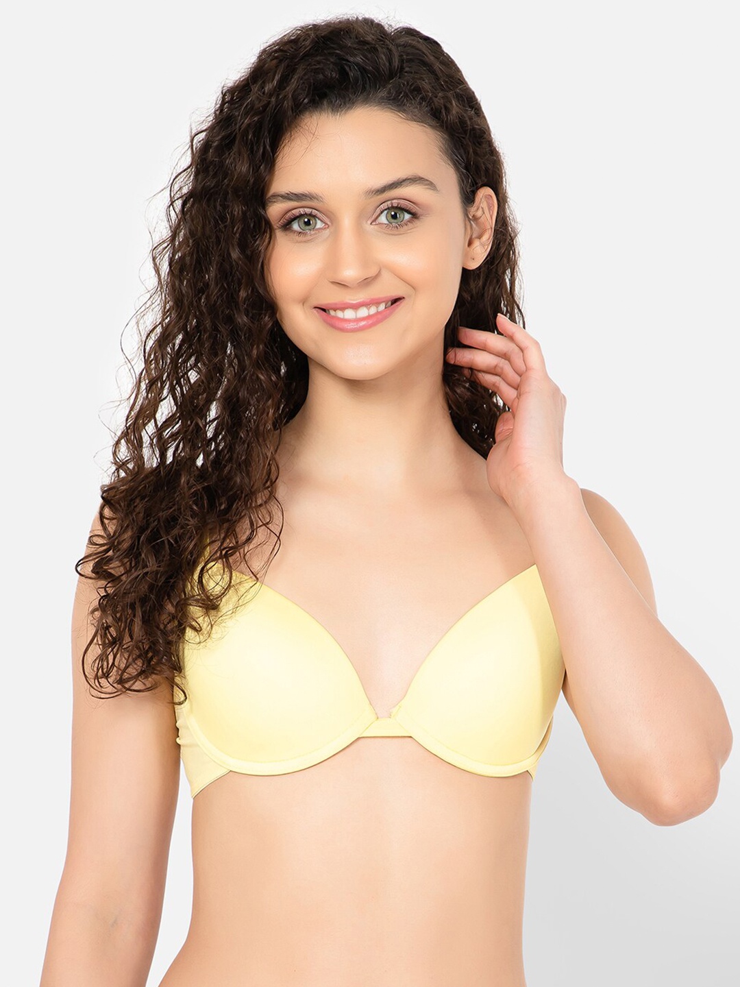 

Clovia Padded Underwired Demi Cup Bra, Yellow