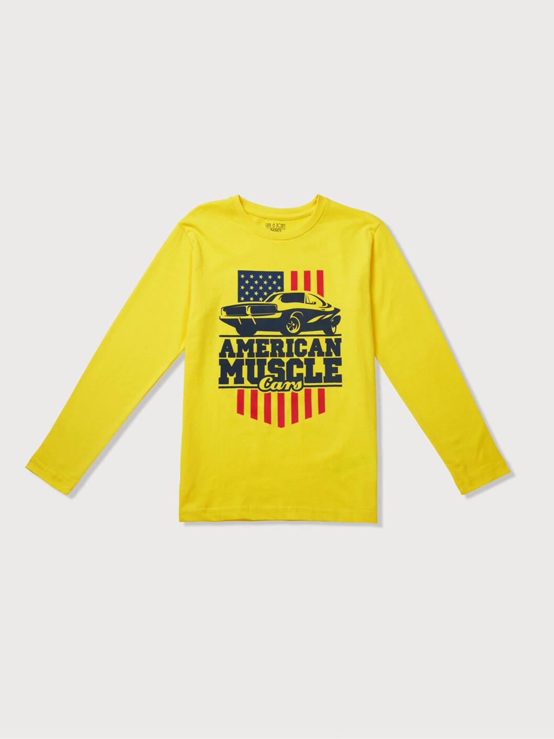 

Gini and Jony Boys Typography Cotton T-shirt, Yellow