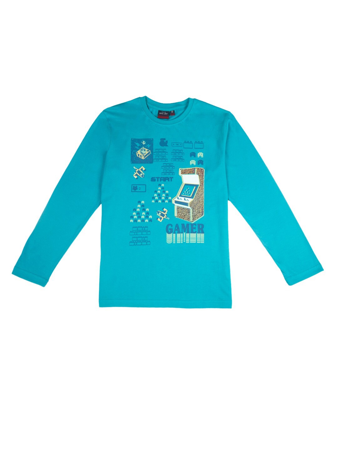 

Gini and Jony Boys Graphic Printed Cotton T-shirt, Blue