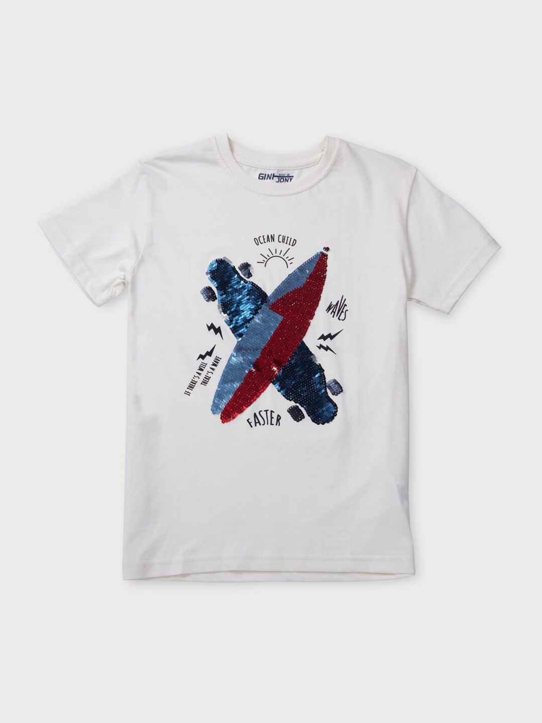 

Gini and Jony Boys Printed T-shirt, White