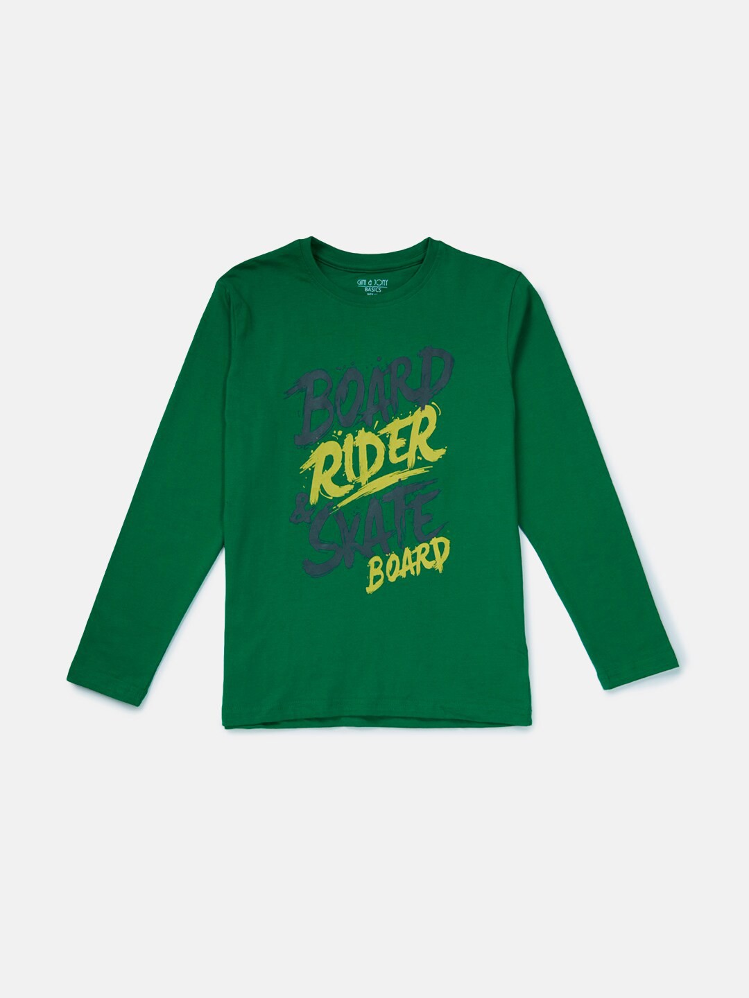 

Gini and Jony Boys Typography T-shirt, Green