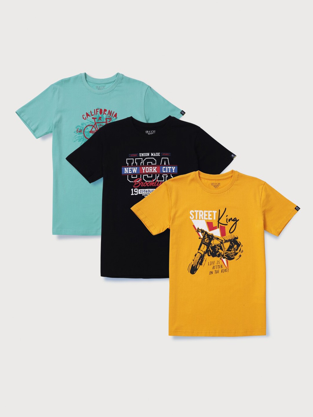 

Gini and Jony Boys Pack of 3 Printed T-shirt, Black