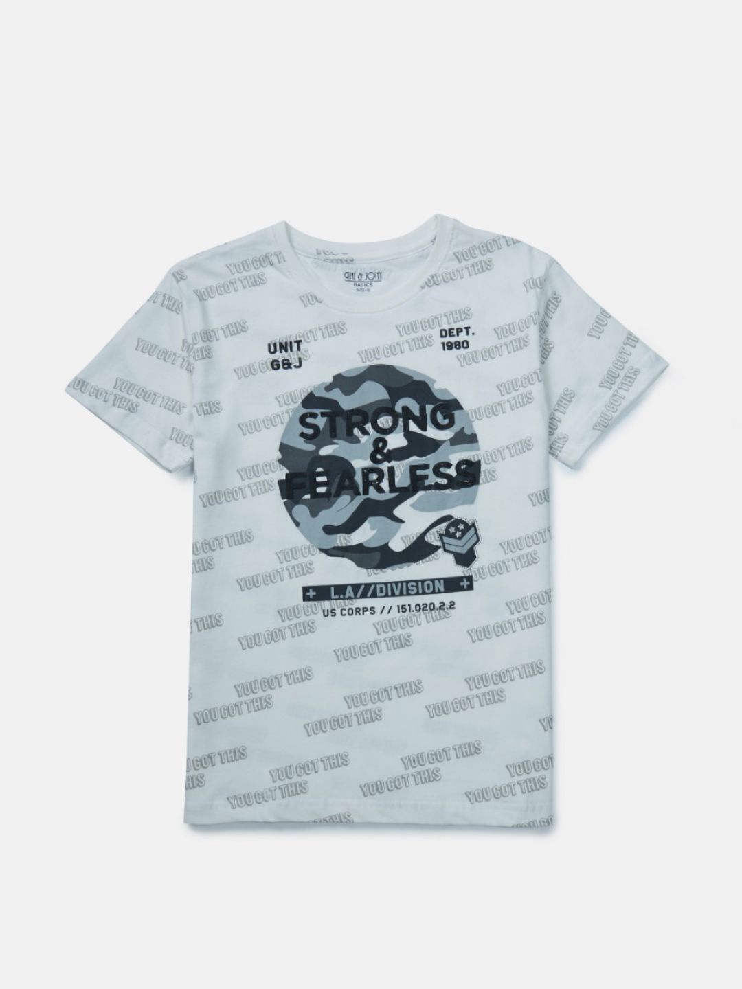 

Gini and Jony Boys Typography Printed Cotton T-shirt, Grey