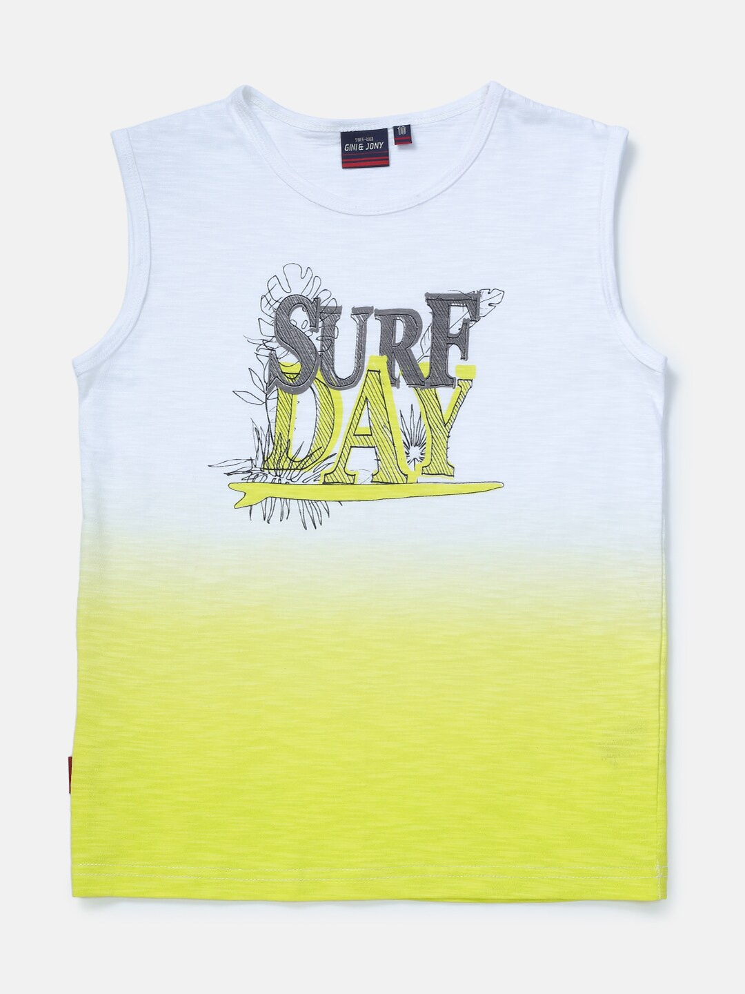 

Gini and Jony Boys Tie and Dyed Cotton T-shirt, Yellow