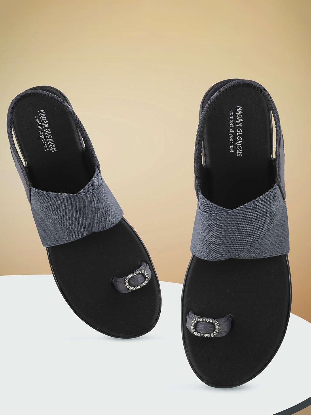 madam glorious Wedge Sandals Heels, Grey