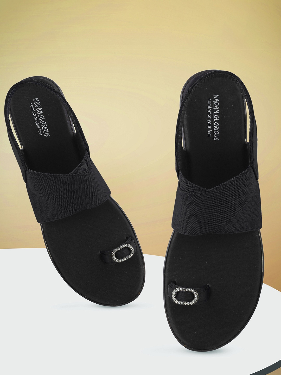 

madam glorious Comfort Sandals Heels, Black