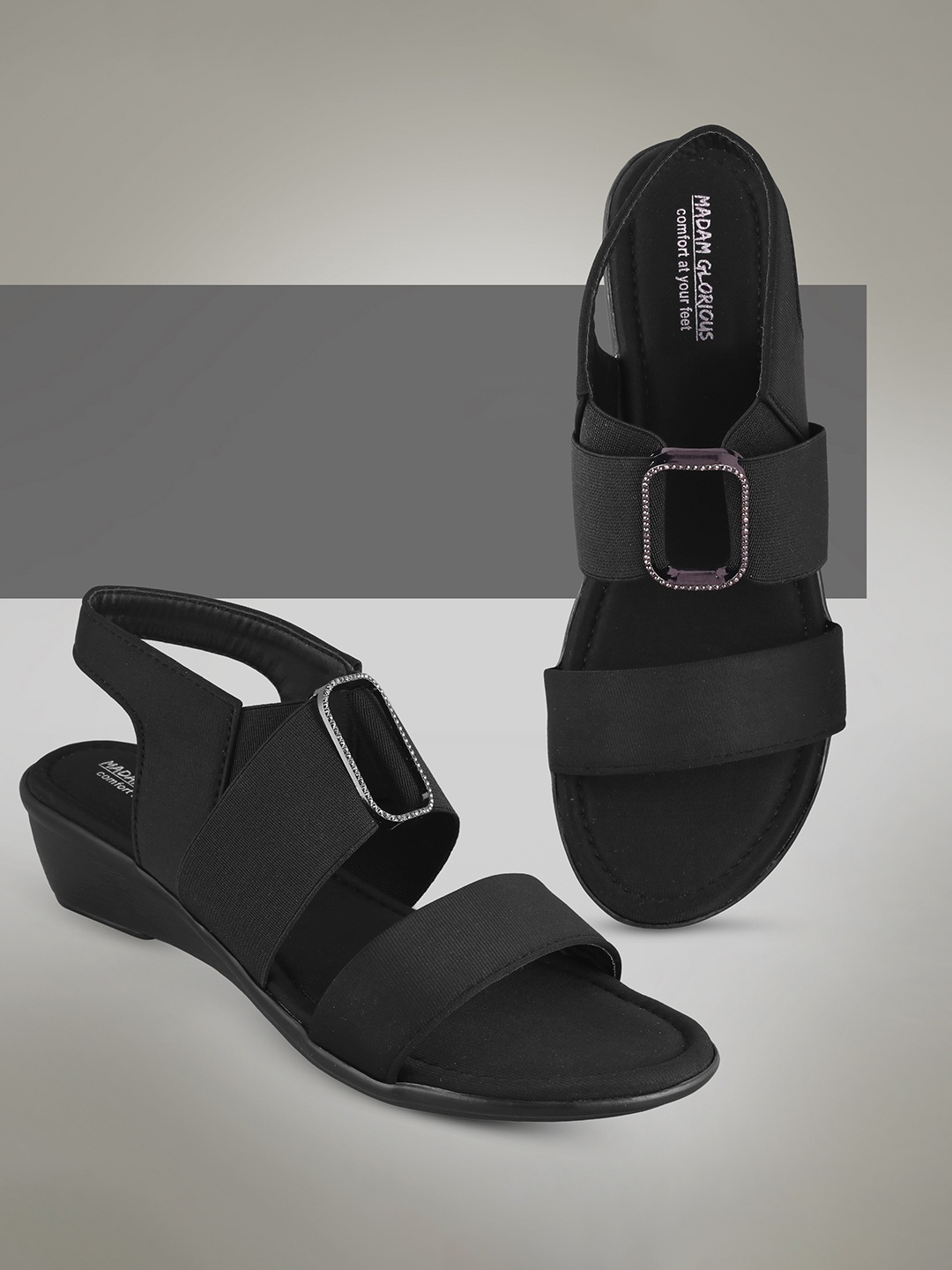 

madam glorious Comfort Sandals Heels, Black