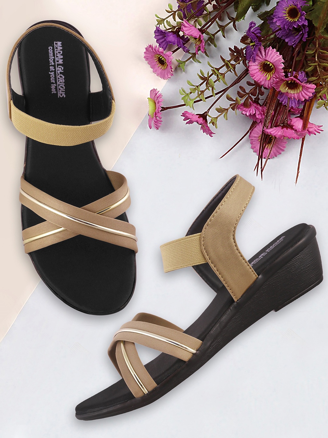 

madam glorious Women Beige Comfort Heels