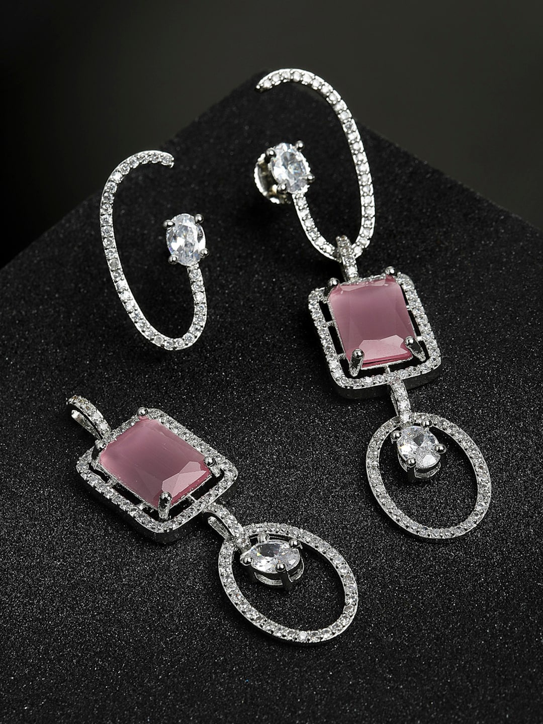 

Kennice Silver Plated Geometric Drop Earrings