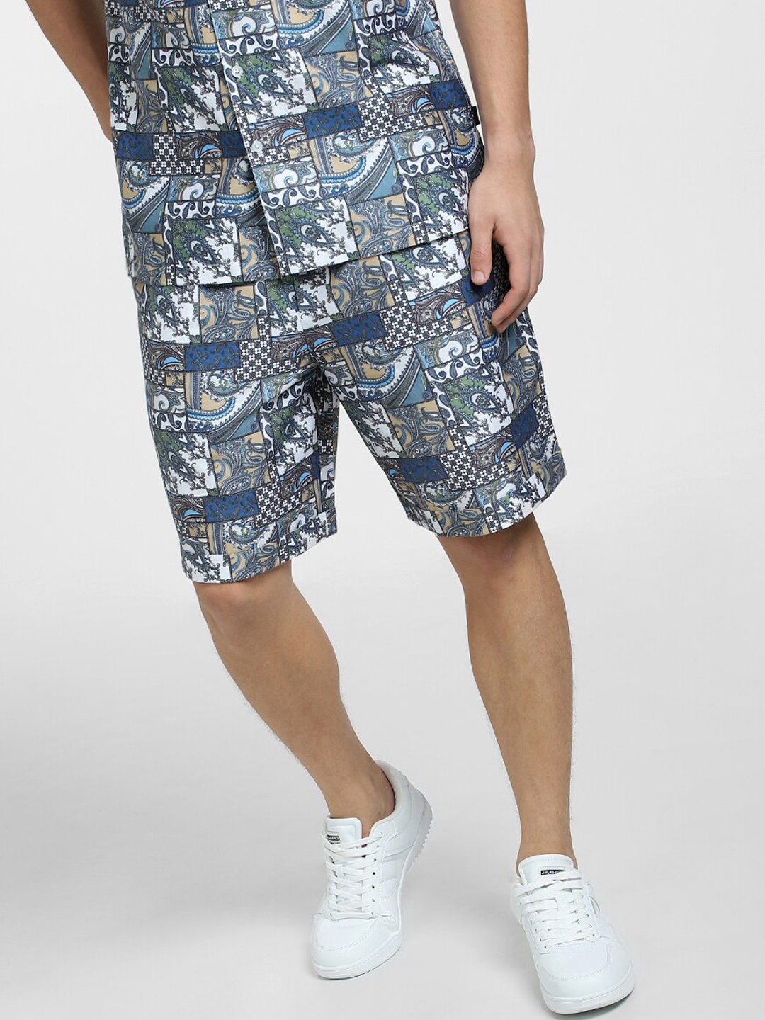 

Jack & Jones Men Cotton Printed High-Rise Shorts, White