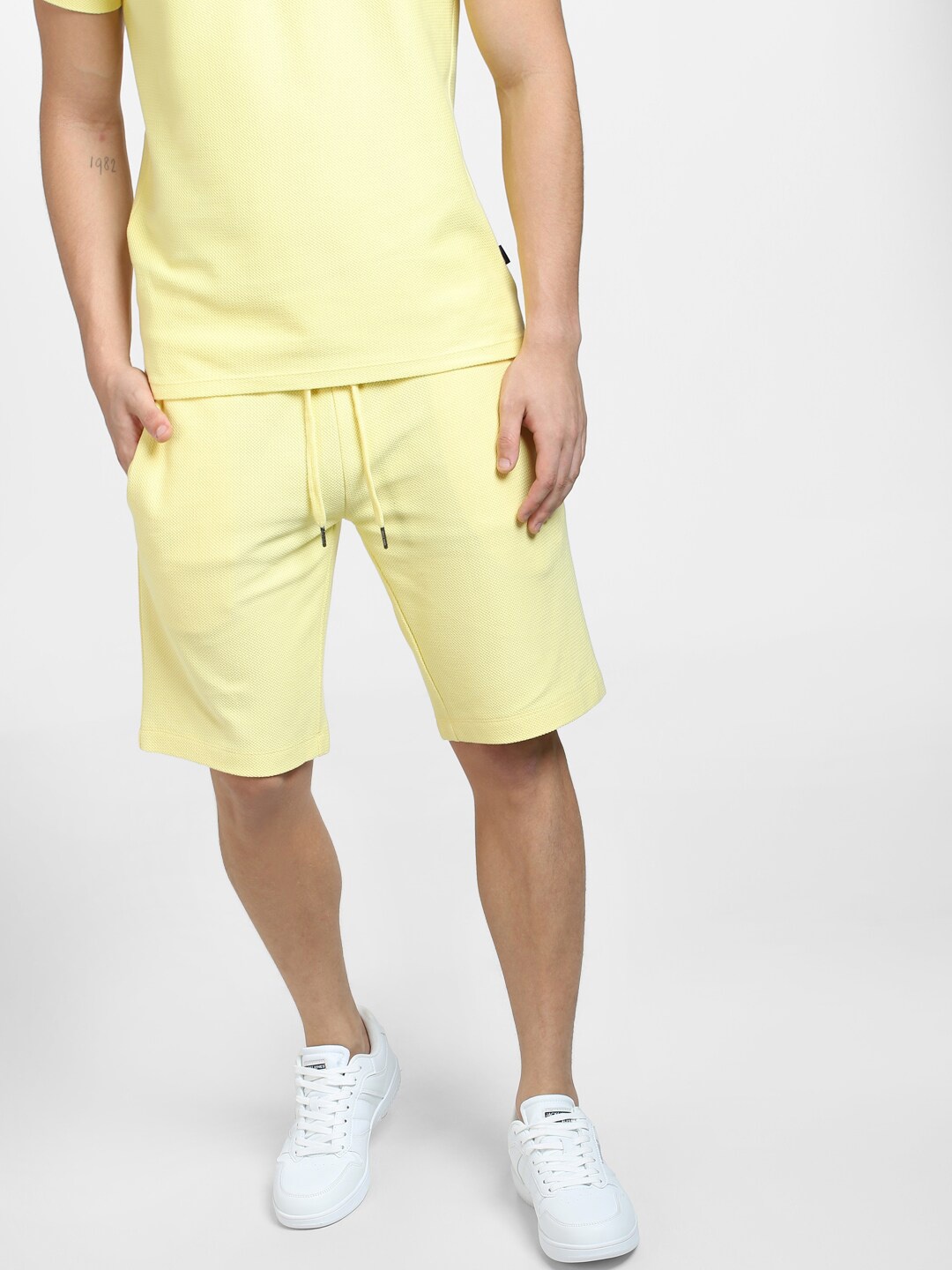 

Jack & Jones Men Cotton High-Rise Shorts, Yellow