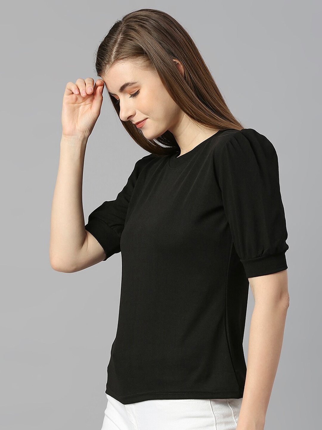 

WESTHOOD Puff Sleeves Top, Black