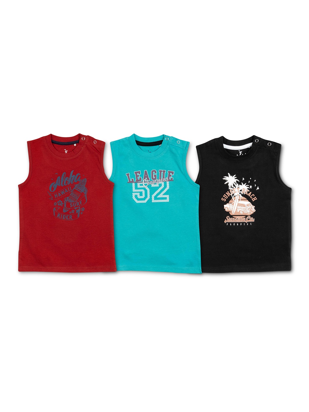 

Cuby Clubz Boys Pack of 3 Typography Printed Cotton T-shirt, Maroon