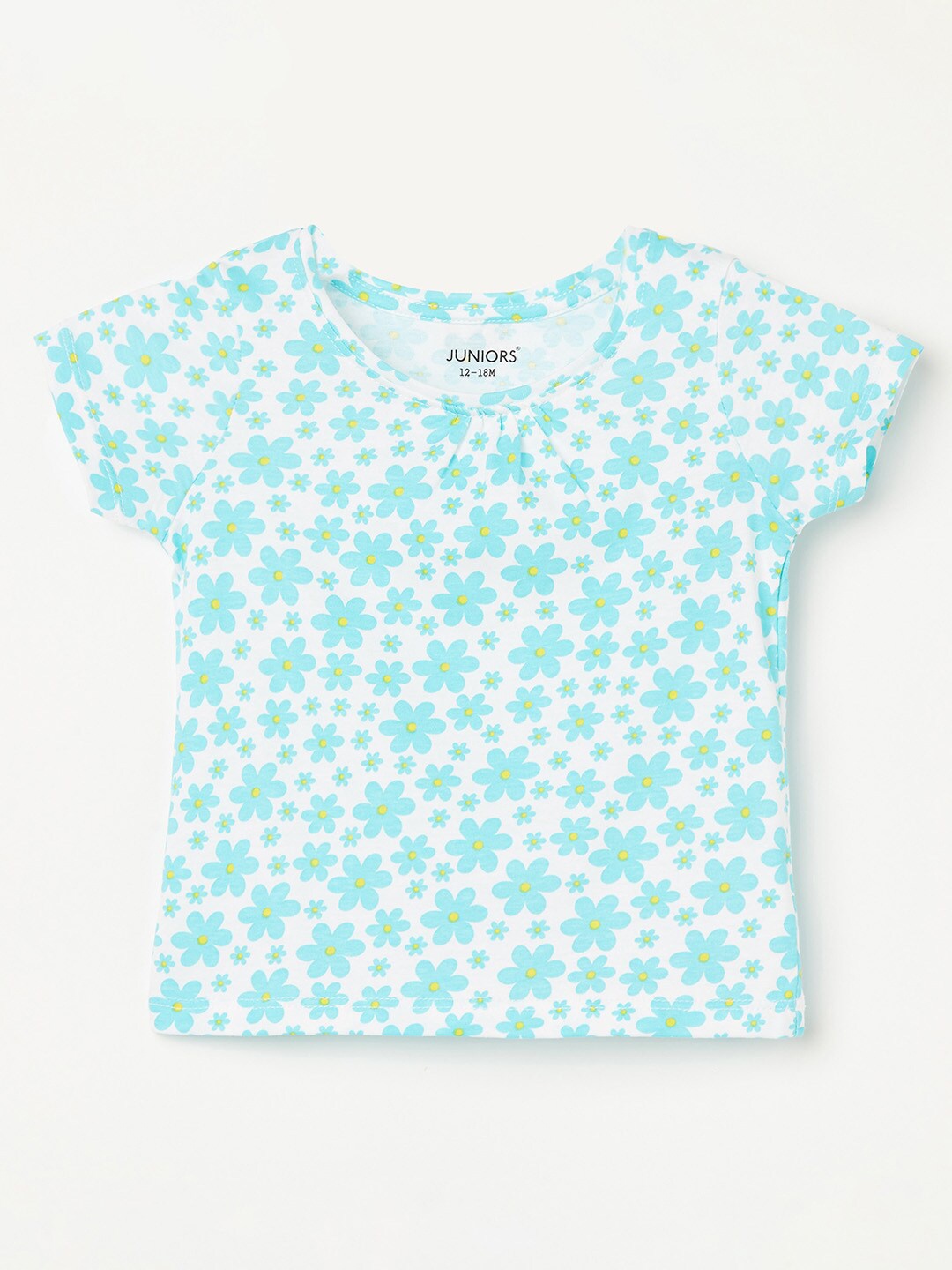 

Juniors by Lifestyle Girls Floral Printed Pure Cotton T-shirt, White