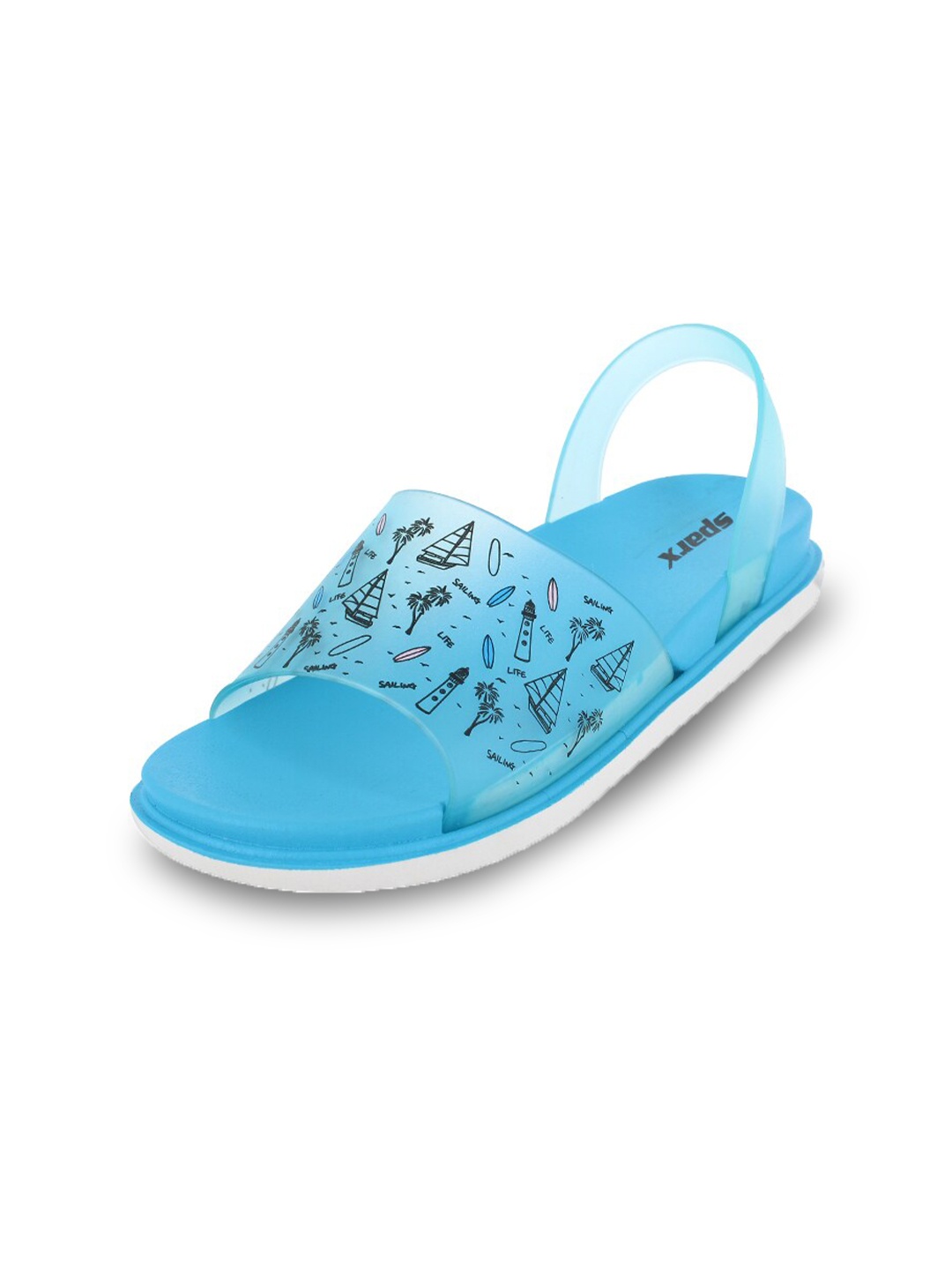 

Sparx Women Printed Sliders, Blue