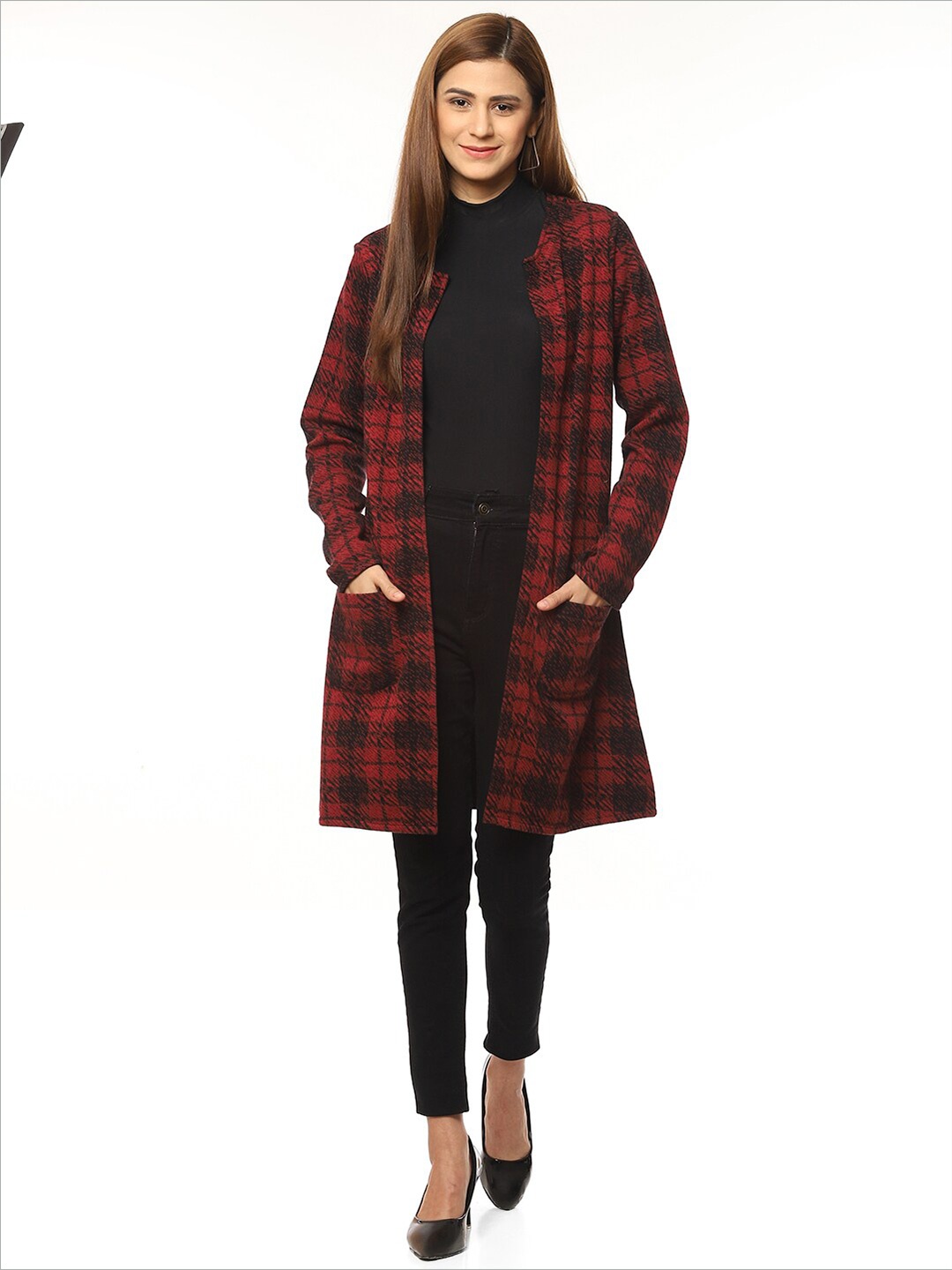 

Kurti's by Menka Checked Longline Top, Red