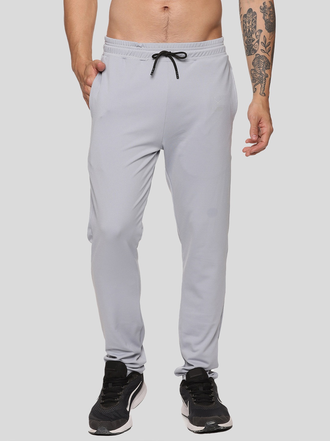 

Wildbrocket Men Mid-Rise Anti Odour Track Pants, Grey