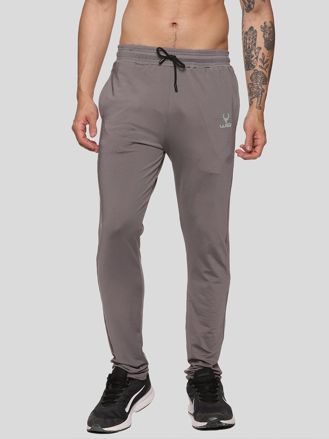 

Wildbrocket Men Mid-Rise Anti Odour Track Pants, Grey