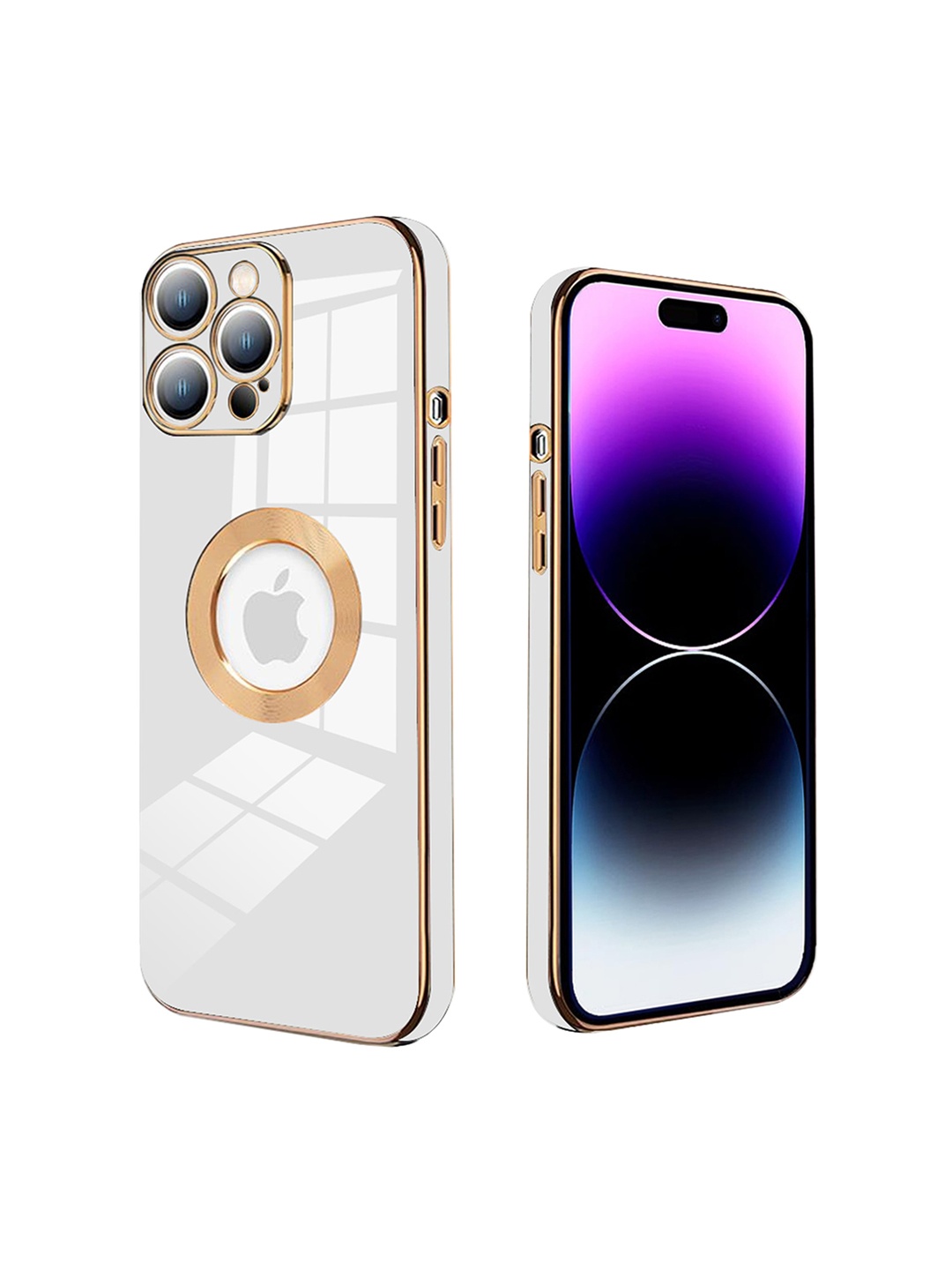 

Karwan White Shockproof iPhone 14 Pro Mobile Back Case