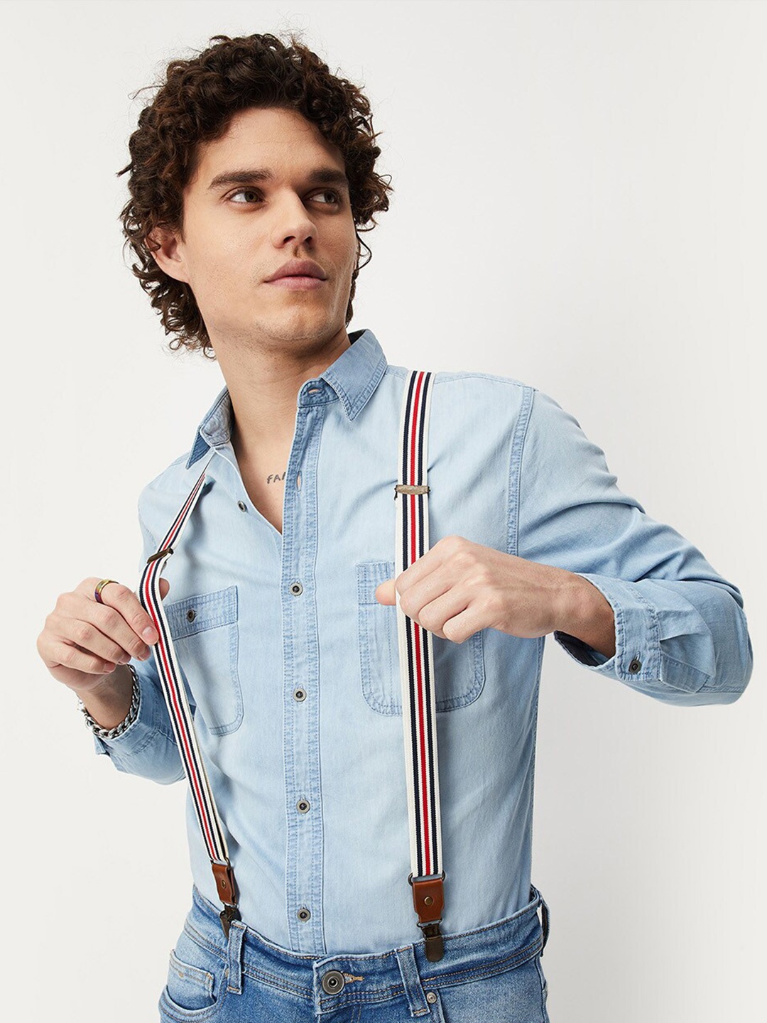 

max Men Solid Casual Cotton Shirt, Blue
