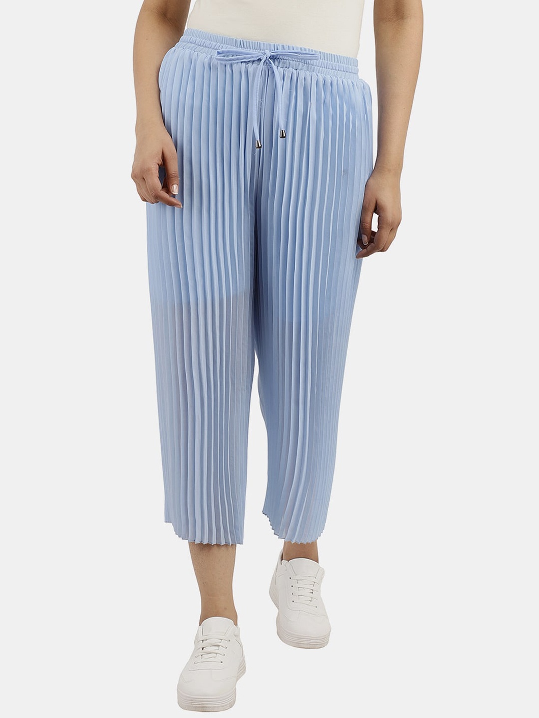 

V-Mart Women Striped Classic Joggers Trousers, Blue