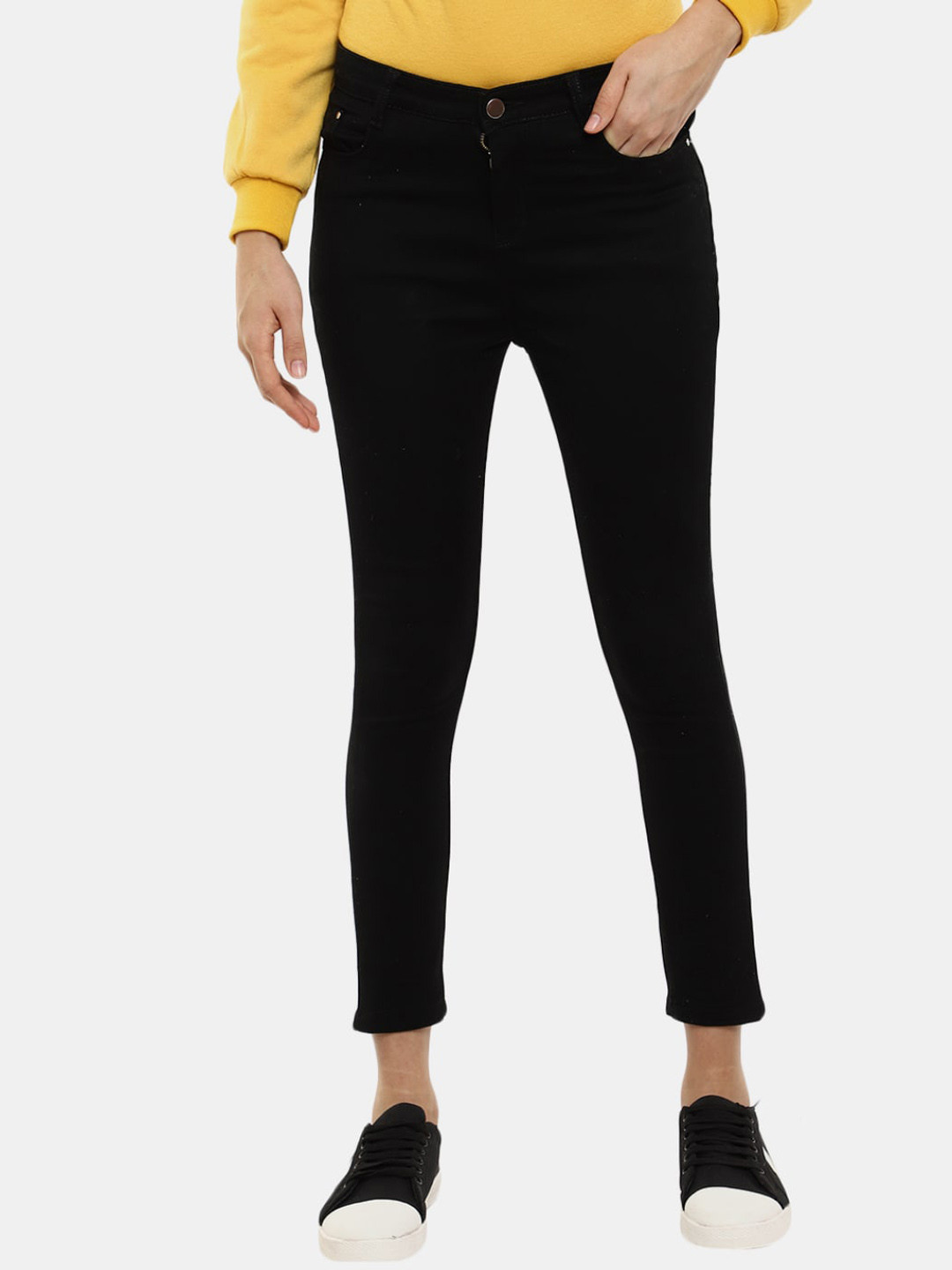 

V-Mart Women Cotton Classic Trousers, Black